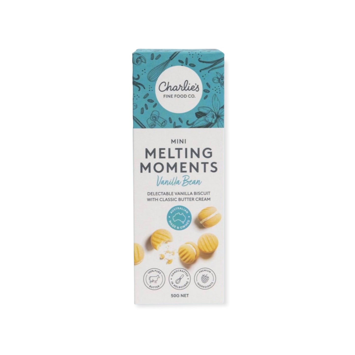 Charlie's Fine Food Co Vanilla Bean Melting Moments 50g